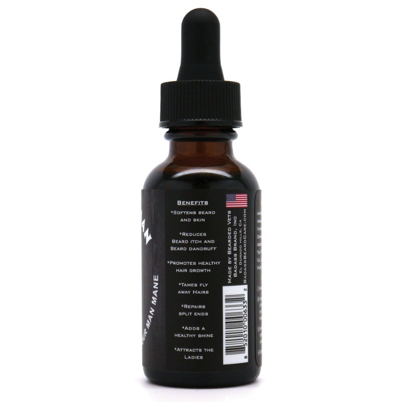 Badass Beard Care Oil For Men - The Original Scent, 1 oz - All Natural Ingredients, Keeps Beard and Mustache Full, Soft and Healthy - Image 2